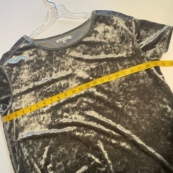 Rebecca Minkoff Gray Velvet Short Sleeve Tee - Picture 10 of 11